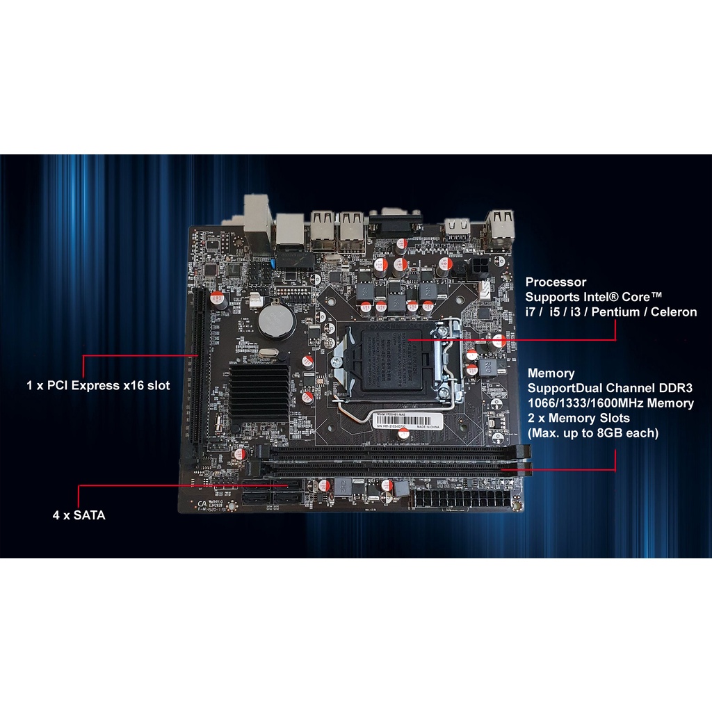 MOTHERBOARD VENOMRX H61 | Socket LGA1155 DDR3 Intel H61 Venom RX