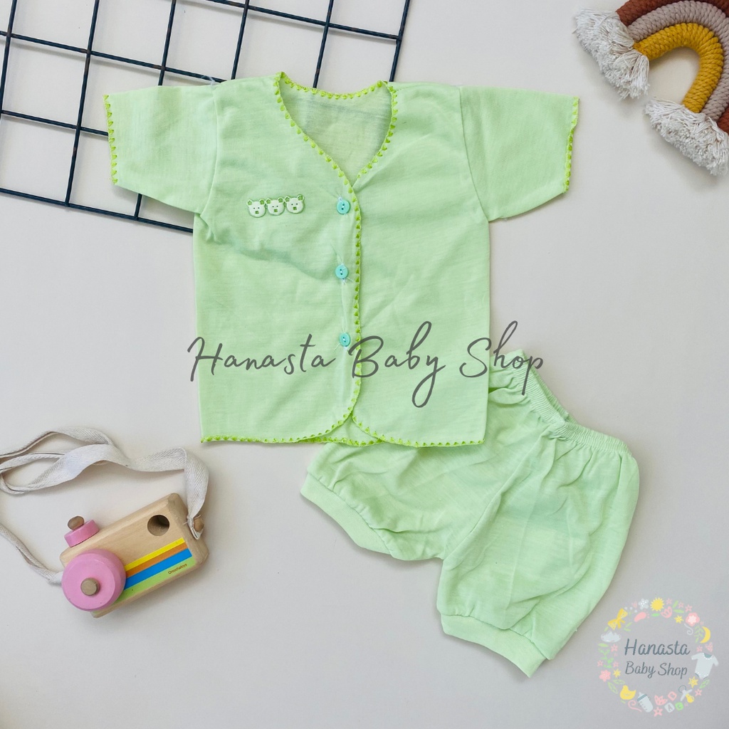 Setelan Baju Lengan Pendek Bayi Baru Lahir / Newborn polos lokal