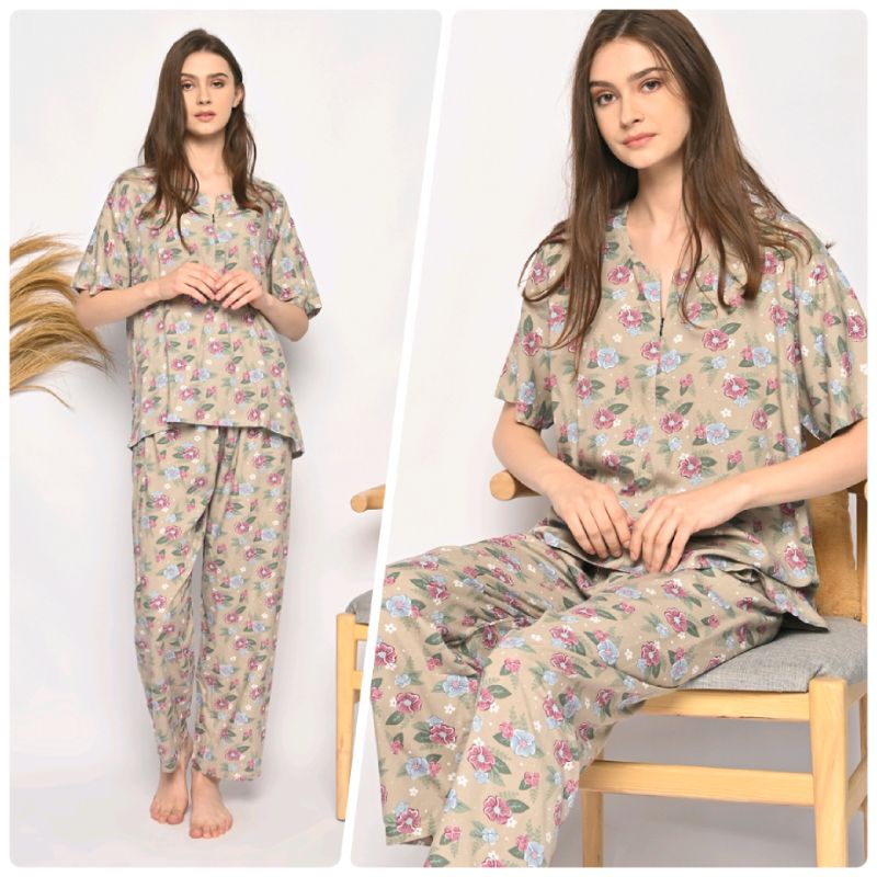 ONE SET PIYAMA RAYON-CPJ SLTG HIBIS GREY