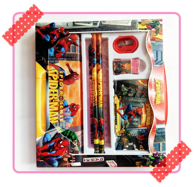 

Study set paket alat tulis karakter spiderman