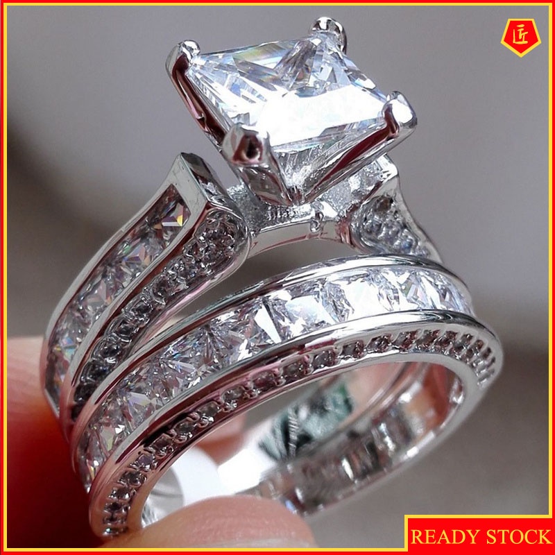 [Ready Stock]Personalized Moissanite Diamond Ring Set