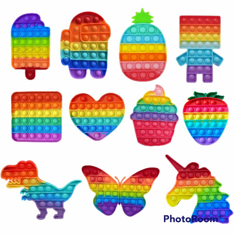 Jual (20gr) POP IT RAINBOW POP IT UKURAN 12,5CM FIDGET PUSH POP