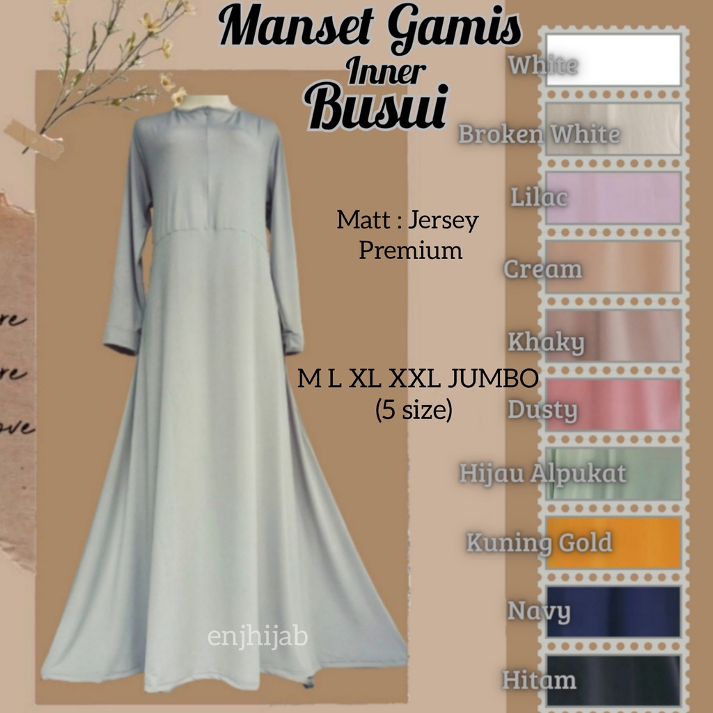 Manset Gamis Lengan Panjang Busui Sleting Kekinian Bahan Adem Jersy Premium