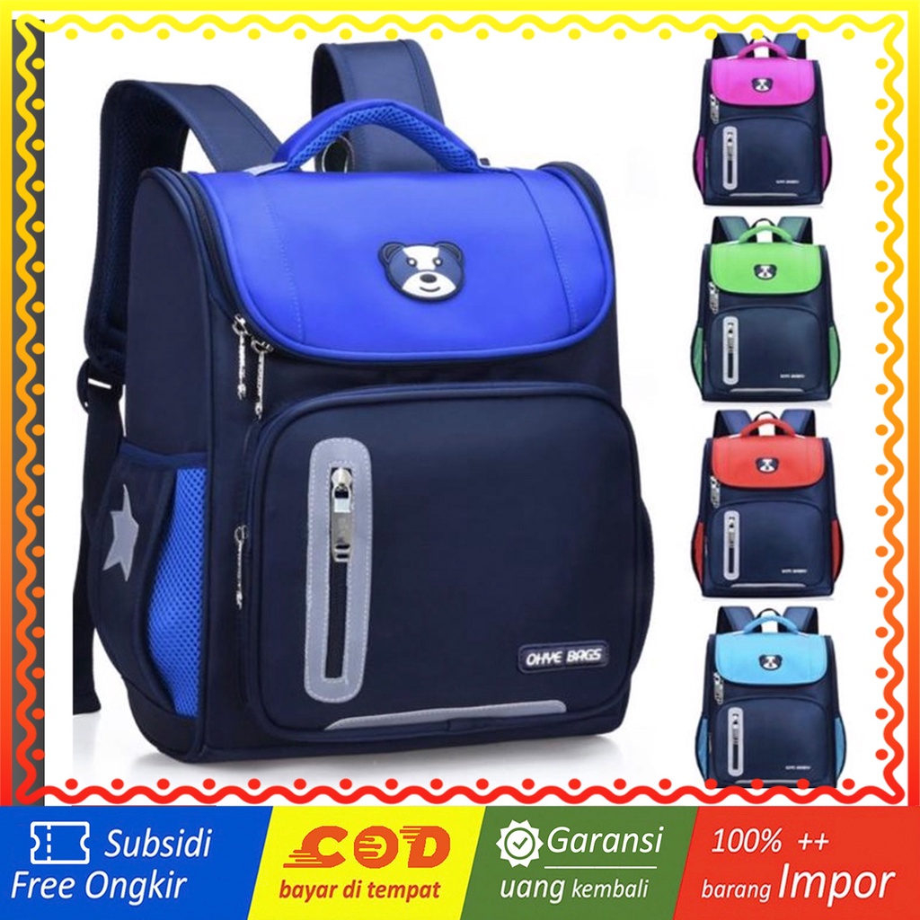 WWH09 Tas Anak Sekolah SD Ransel Panda Bear Impor Backpack Unisex TKM