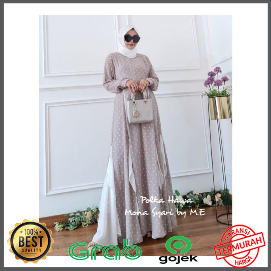 Baju gamis syari  POLKA HAWA MONA SYARI BY ME Premium