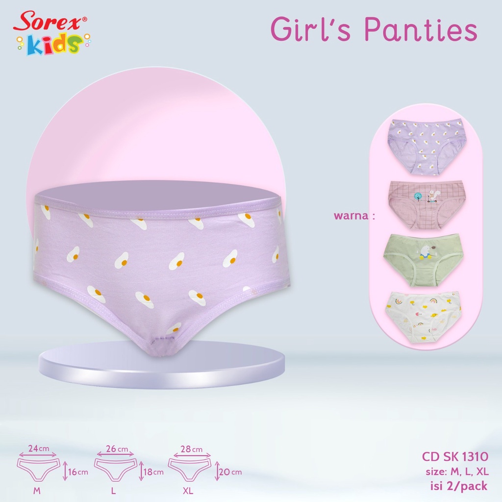 Sorex Kids Celana Dalam Segitiga CD Anak Perempuan Isi 2 Pcs