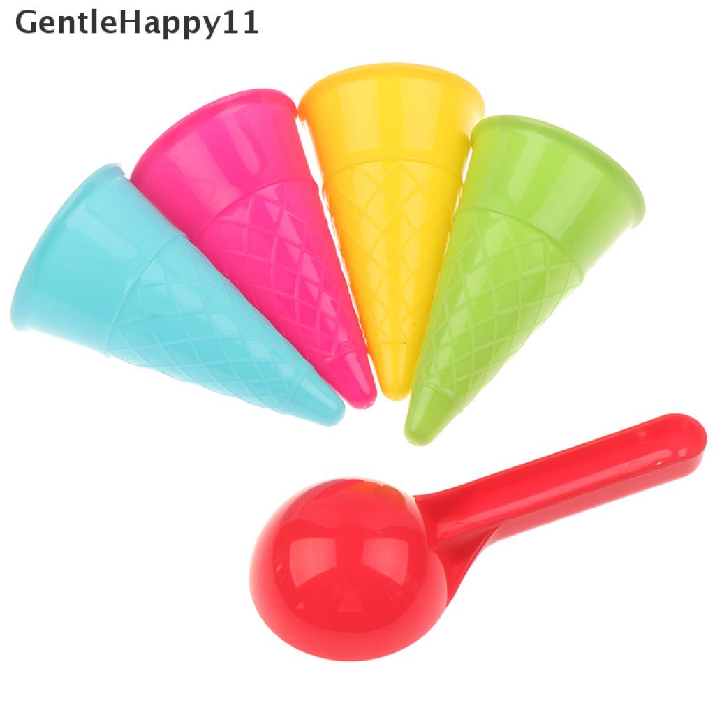 Gentlehappy 5pcs/lot Set Sendok Kerucut Es Krim Lucu Mainan Pantai Pasir Anak Anak