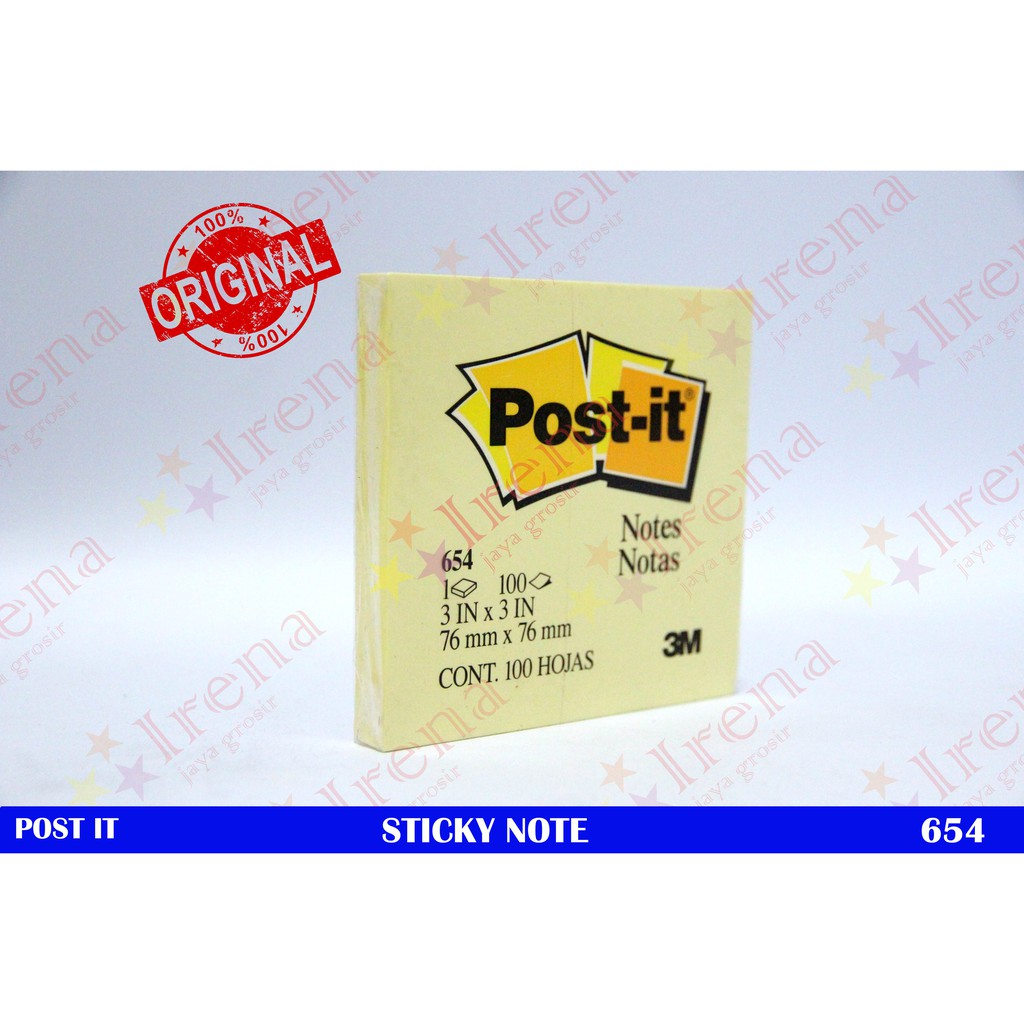 IRENAJAYAGROSIR - 3M POST-IT 654 NOTES  STICKY NOTE KERTAS MEMO-1