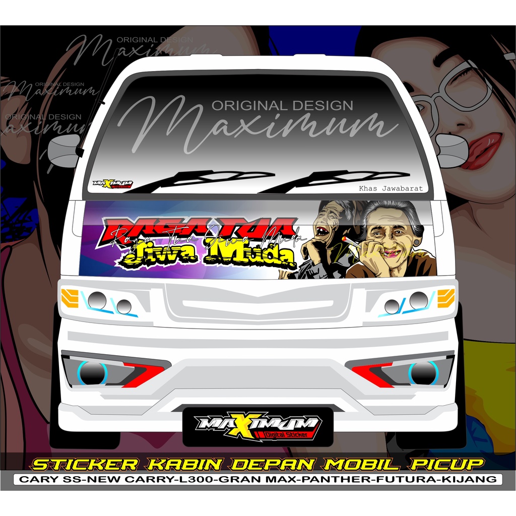STICKER KABIN DEPAN DAN KACA MOBIL PICKUP CARRY SS FUTURA /KABIN DEPAN CARRY SS FUTURA CUSTOM-DUNIAS