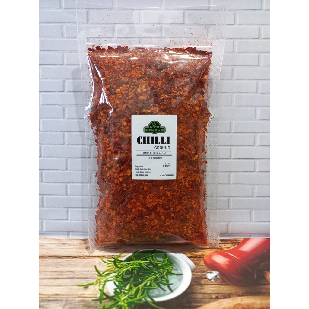 

Cabe Bubuk Kasar /Chili Flakes Super Pedas