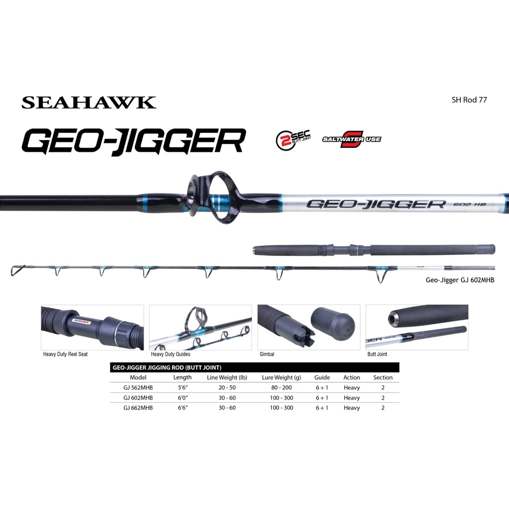 Rod TROLLING SEAHAWK GEO-JIGGER JIGGING ROD