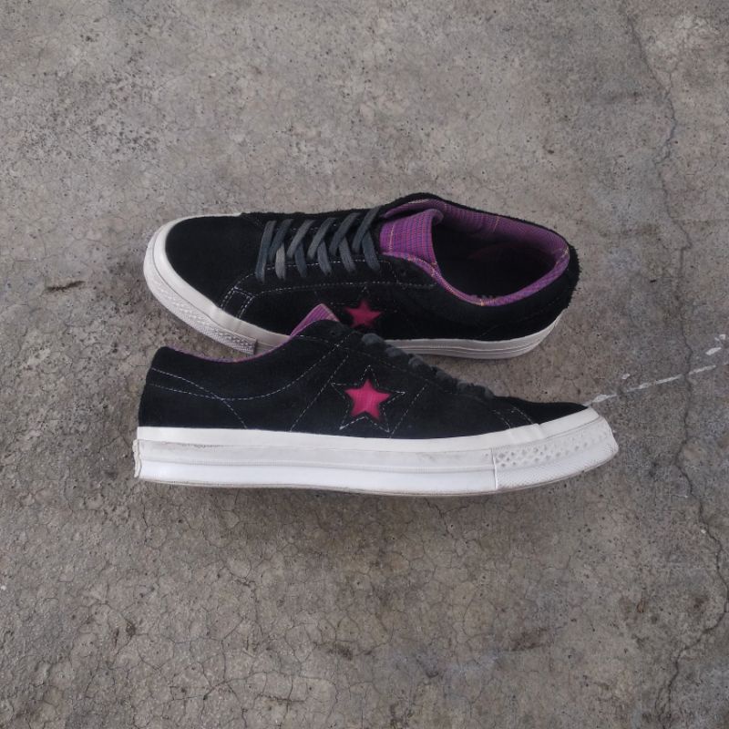 CONVERSE ONE STAR SEASONAL OX BLACK ROSE MAROON