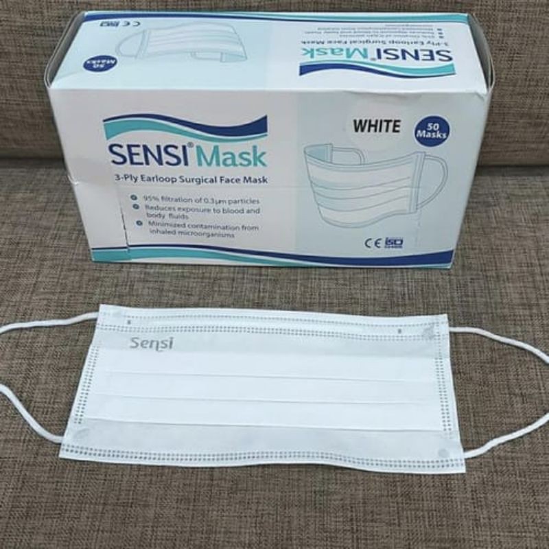 Sensi earloop mask surgical 3 ply isi 50 pcs