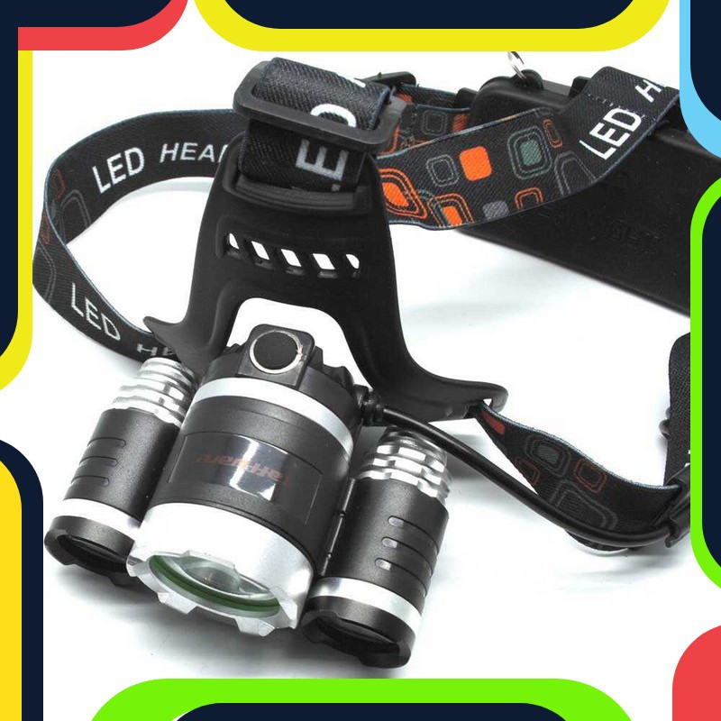 Bayar Ditempat TaffLED Power Headlamp 3 LED 5000 Lumens Cree XM-L - T6 HD-LD