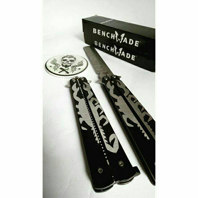 BALISONG BENCHMADE "BLACK SCORPIO" / Sisir lipat balisong comb