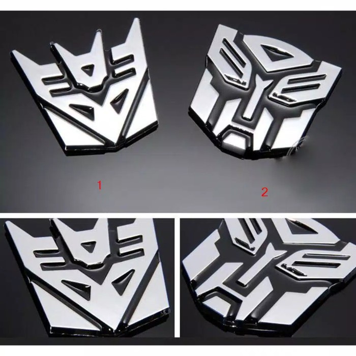 EMBLEM 3D LOGO TRANSFORMER WARNA CHROME