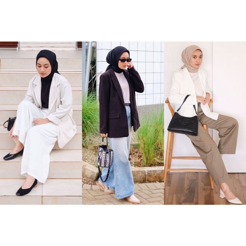 model blazer muslimah terbaru / model blazer wanita terbaru 2020 / blazer korea wanita / blazer wani