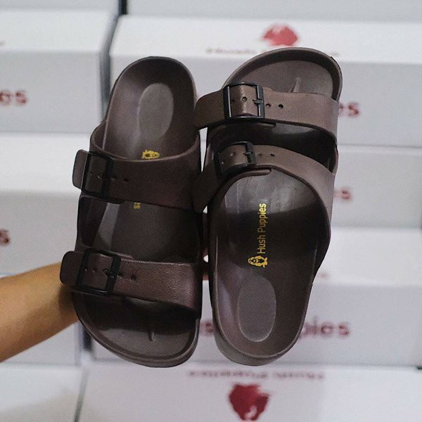 Hush Puppiess Sandal Pria 2 Straps Selop Sandal Cowok Karet Eva Phylon Sendal Laki Laki Slip On Terbaru