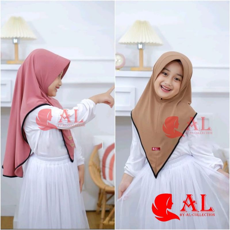 hijab anak jersey violist simpel / kerudung anak jersey premium 3-6thn