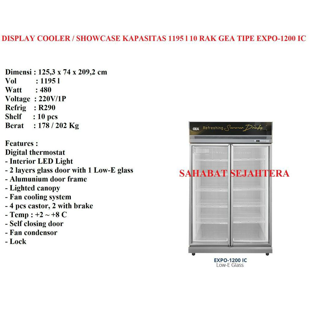 GEA Display Cooler Showcase EXPO-1200 IC Kulkas Showcase 2 Pintu