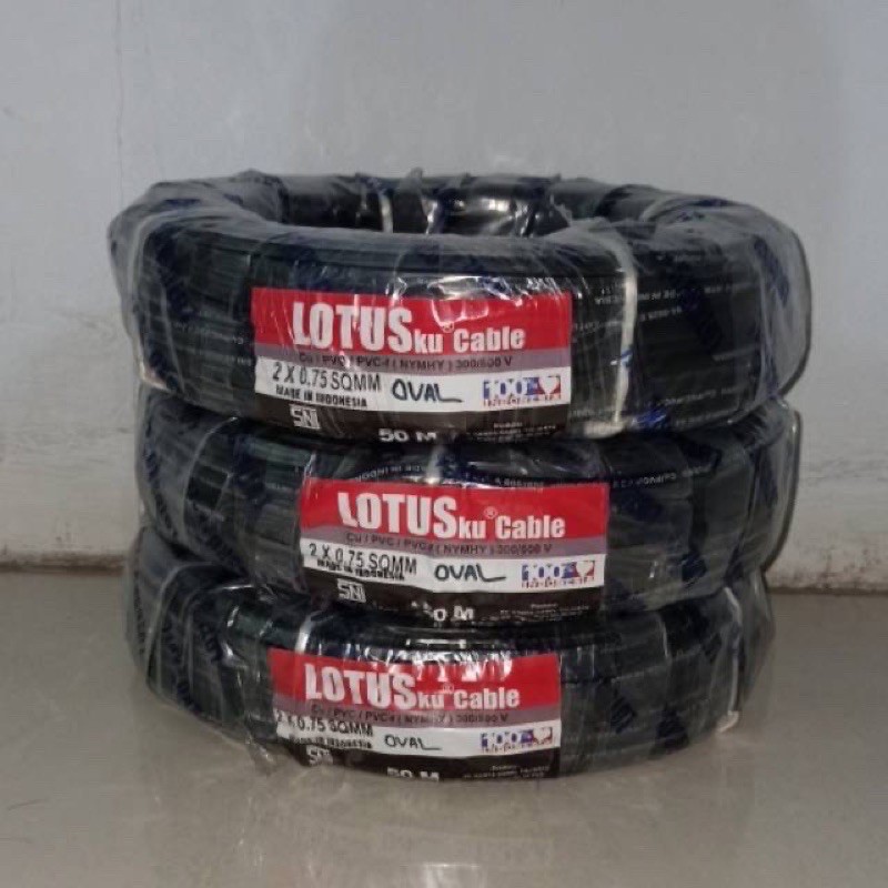 KABEL LISTRIK SERABUT 2 x 0,75 LOTUS LOTUSKU SNI ECER PERMETER
