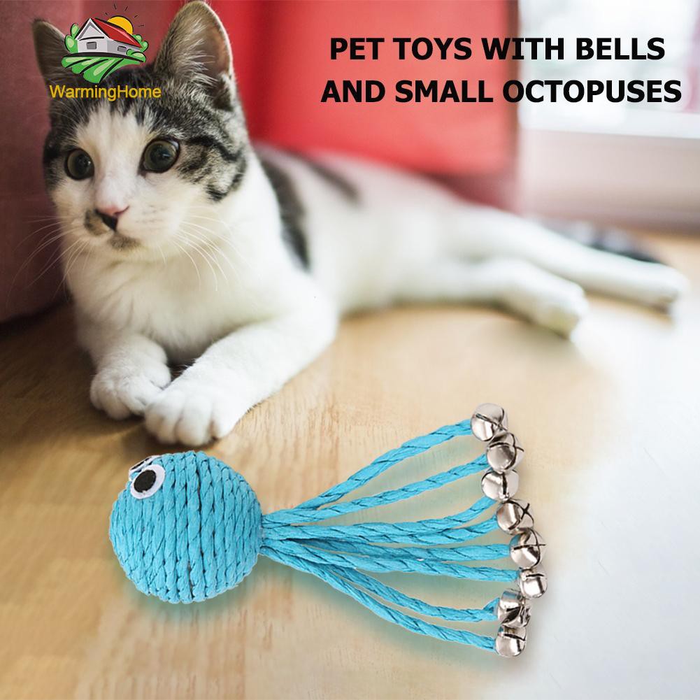 Tali Kertas Bentuk Gurita Warna Biru Untuk Anak Anjing Kucing