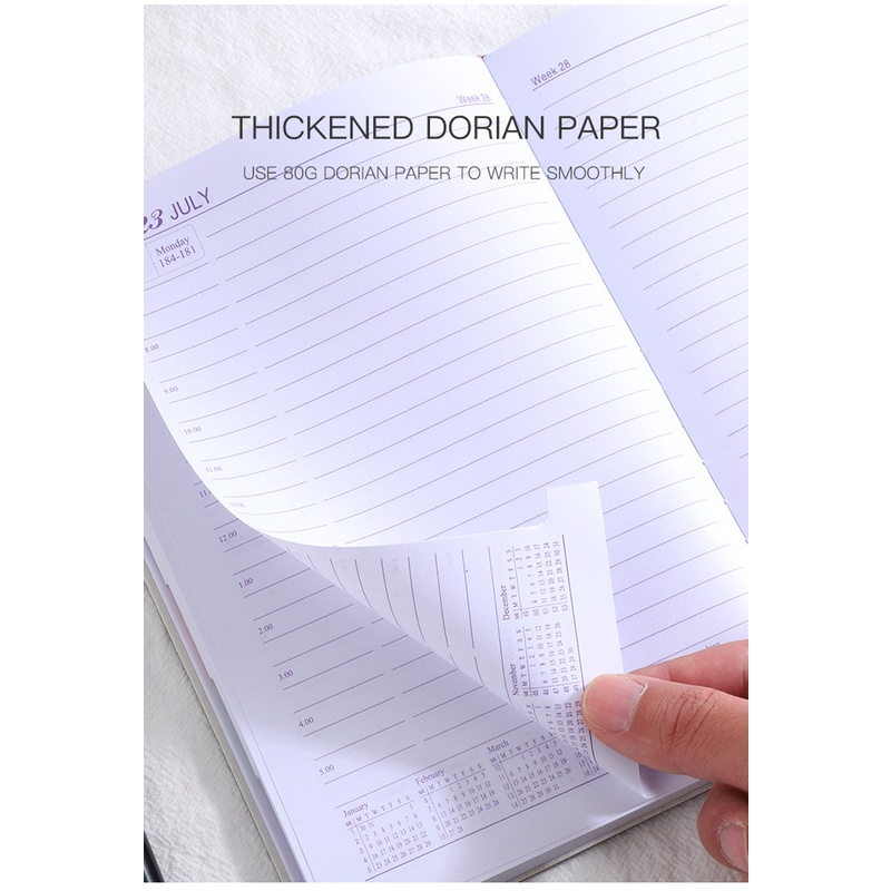 2023 A5 Buku Notebookagenda Harianmingguanbulanan Cover Kulit PU Multi Warna 310 Halaman
