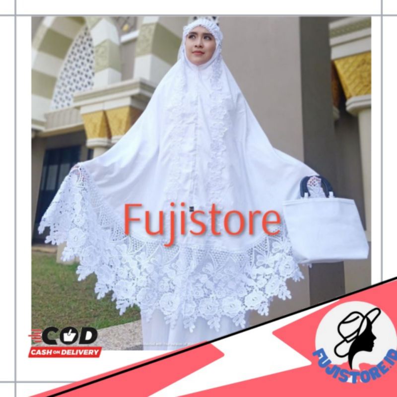 MUKENA MUKENAH PRADA RENDA DEWASA KAIN KATUN SEMI SUTRA BORDIR JUMBO LEMBUT TERBARU TERLARIS
