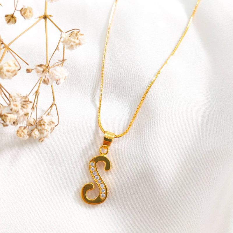 kalung huruf s josean kalung kekinian