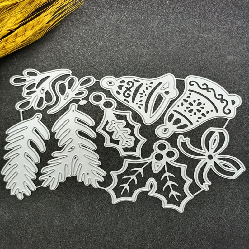 Zzz Cetakan Stensil Cutting Dies Motif Lonceng Natal Untuk Scrapbook / Craft Handmade Diy