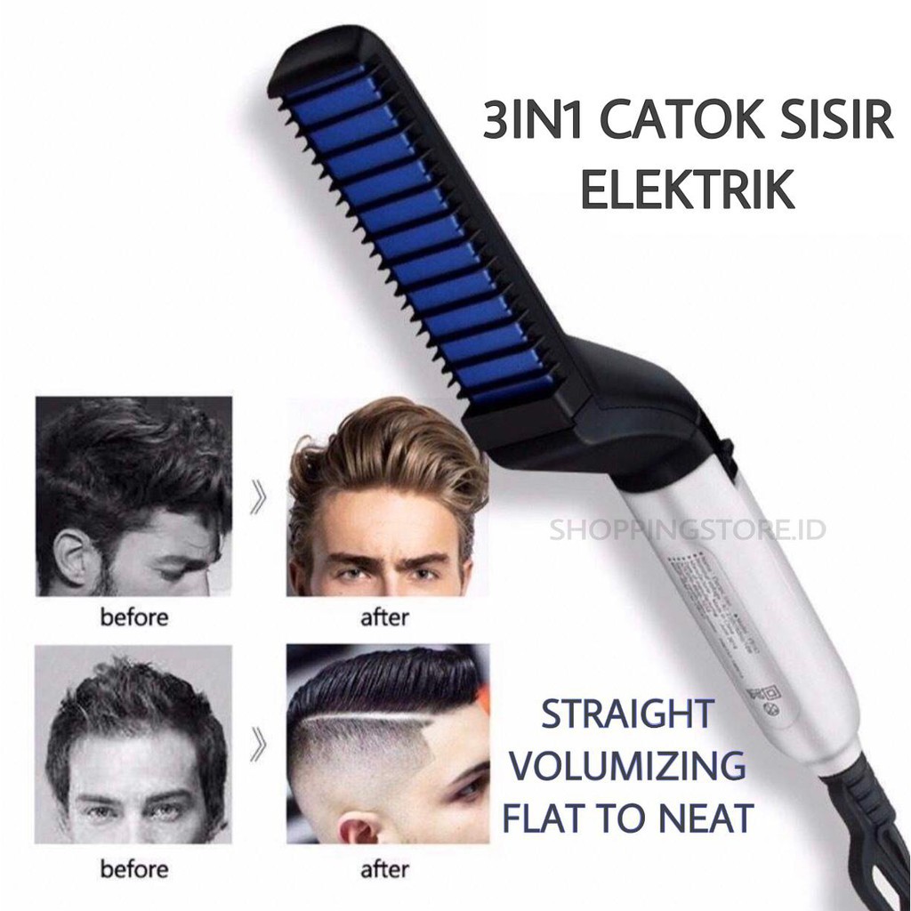 SISIR PELURUS RAMBUT PRIA - CATOK MAGIC 3IN1 - MEN STYLER CURLING IRON - VOLUMEZE FLATTEN SIDE