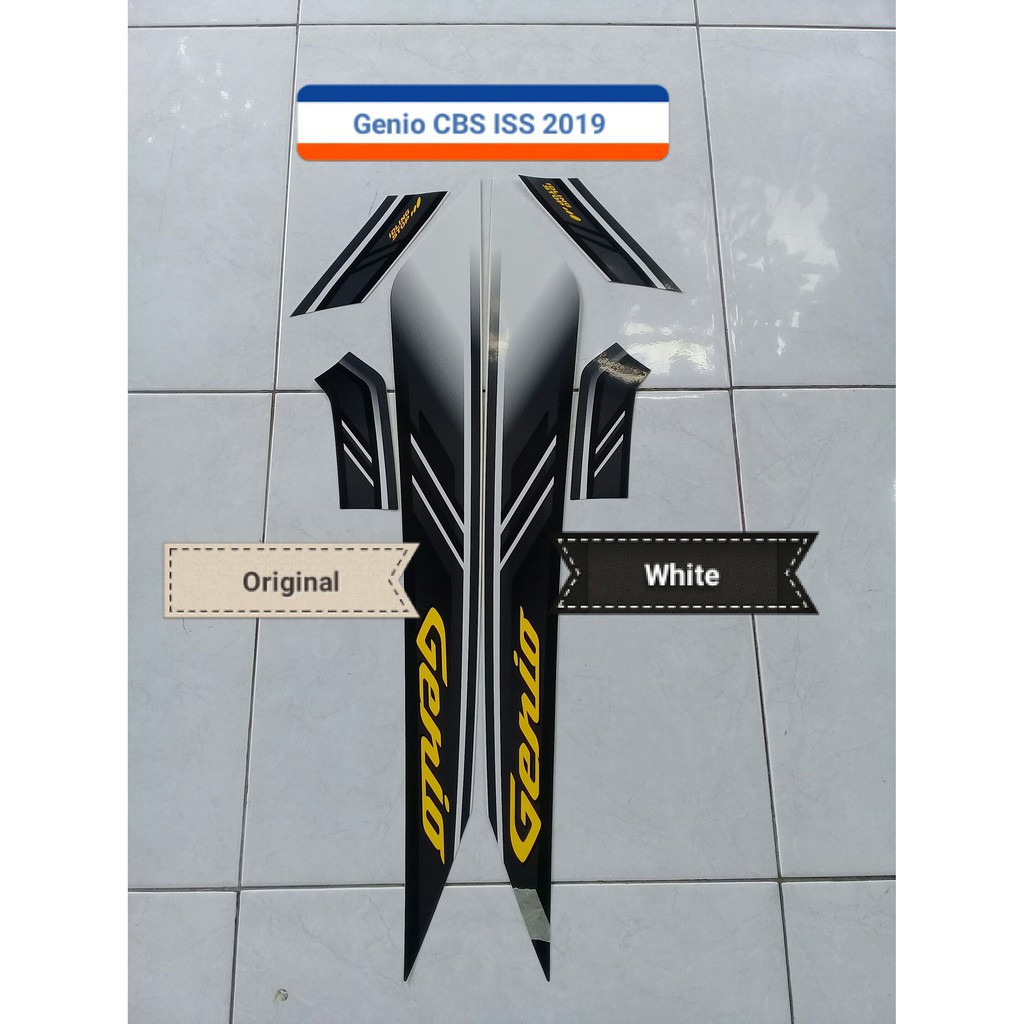 Sticker Striping Lis Motor Honda Genio CBS ISS 2019 Putih Original