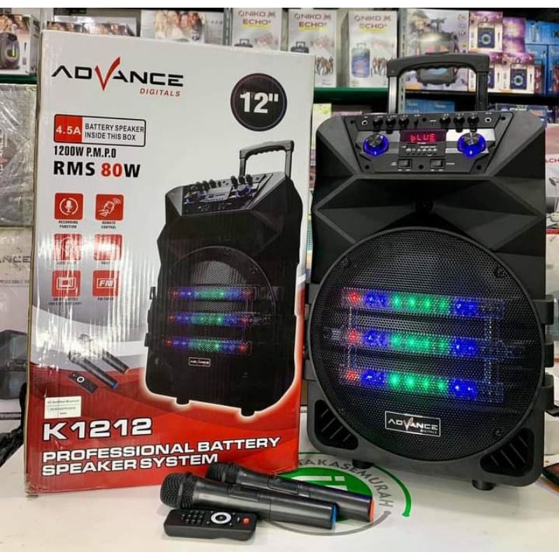 Speaker Karaoke Bluetooth Portabel Advance K1212
