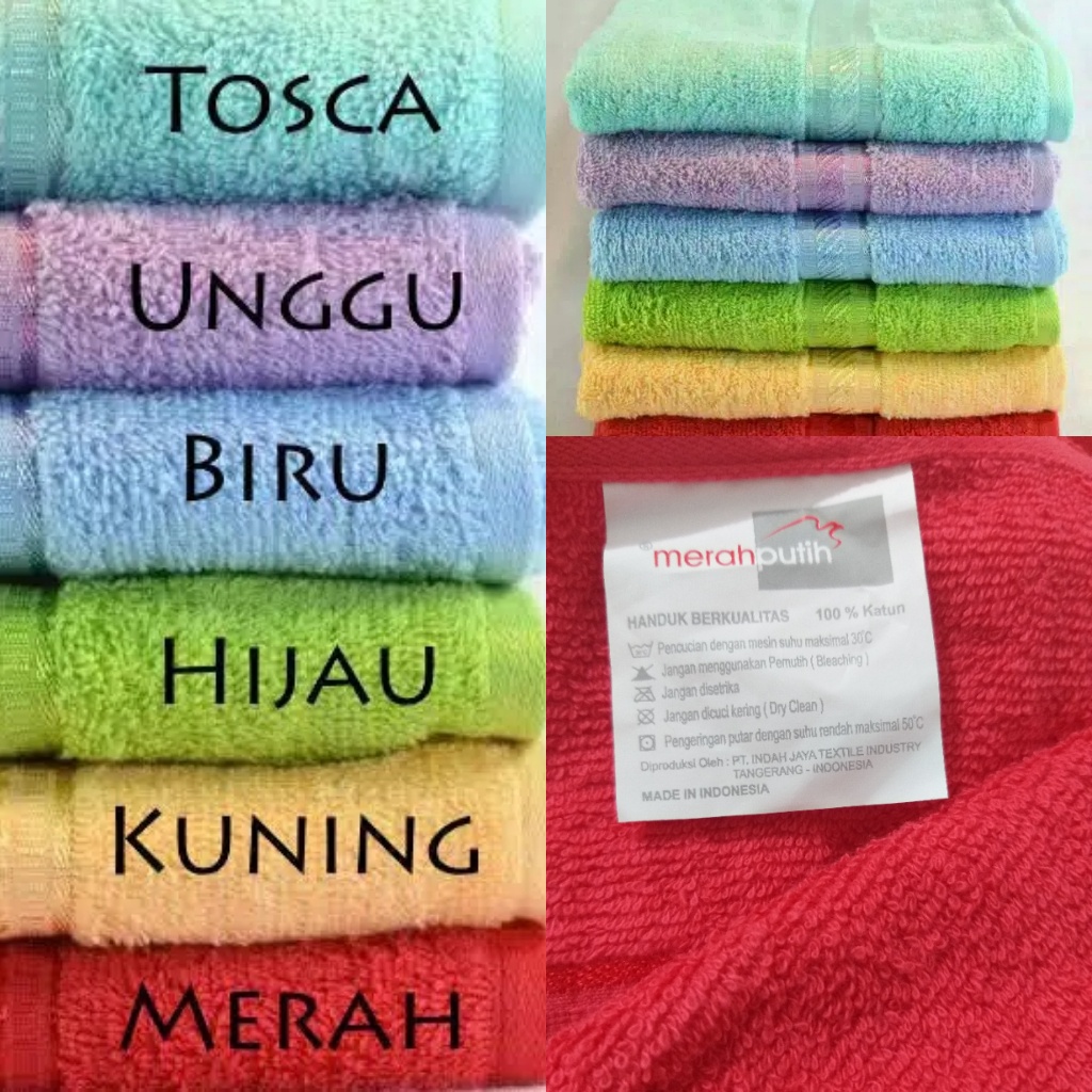 Handuk Merah Putih by Terry Palmer Ukuran 60x120 - Handuk Mandi Dewasa Merah Putih 60x120