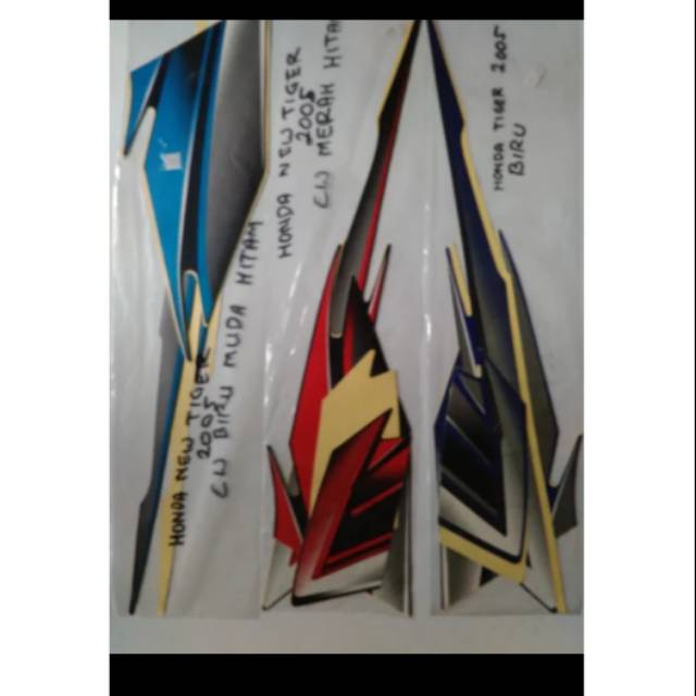 Striping stiker motor honda tiger new 2005