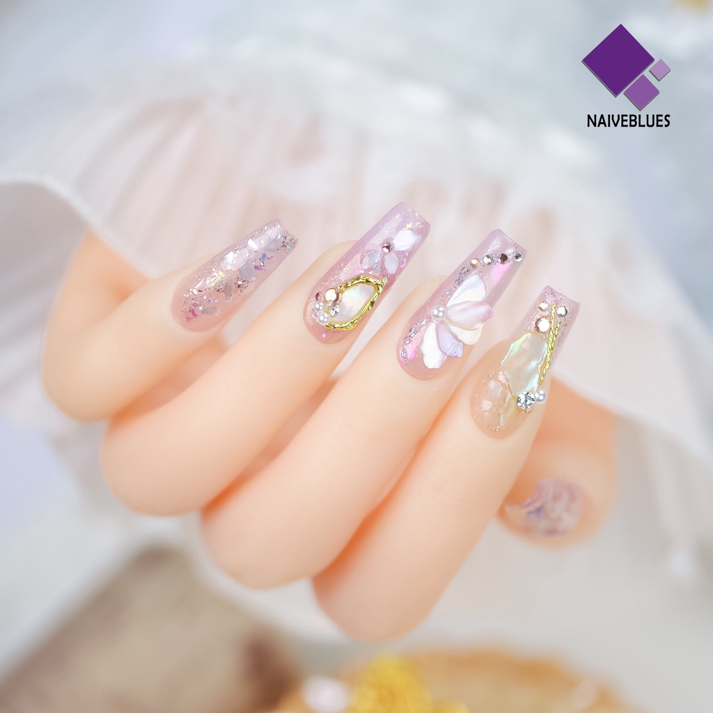 Naiveblue 1 Kotak Ornamen Kerang Laut Ultra Tipis Berkilau Untuk Dekorasi Nail Art