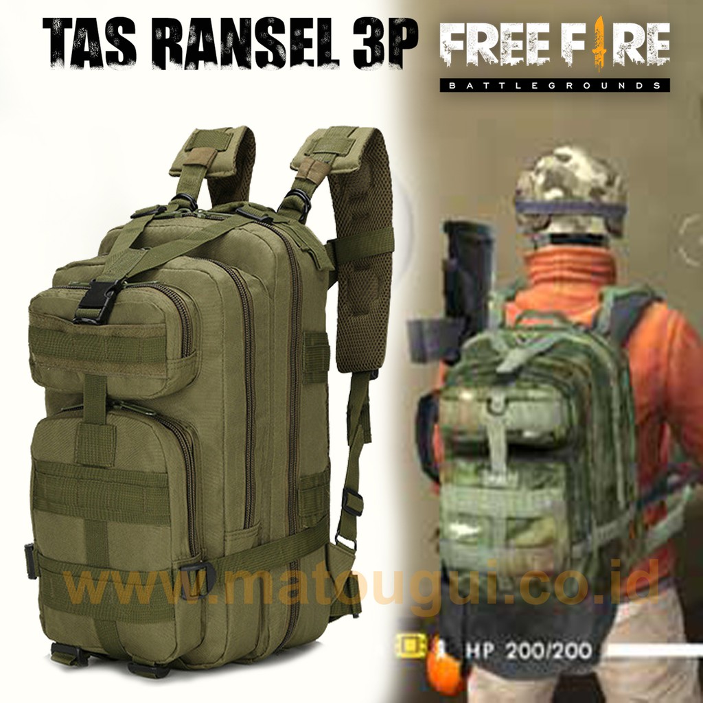 Tas Ransel Free Fire Kostum Costplay Pubg Ransel Rs3p Backpack Tas Multifungsi