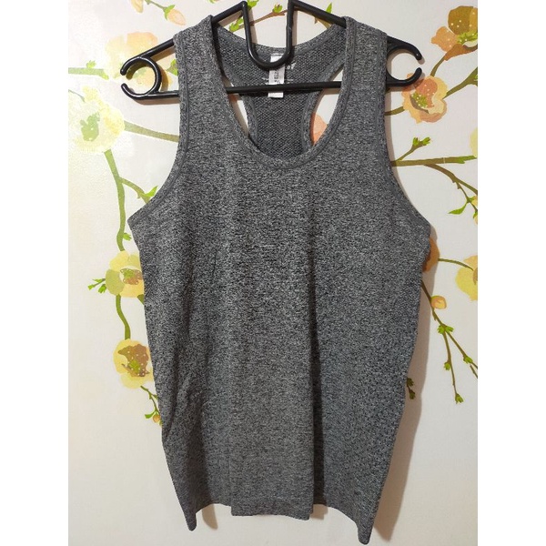 Baju Tanktop Atasan Olahraga Sport Senam Gym ENERGIZED Tanpa Lengan Halus Lentur Sejuk Gray Grey Abu