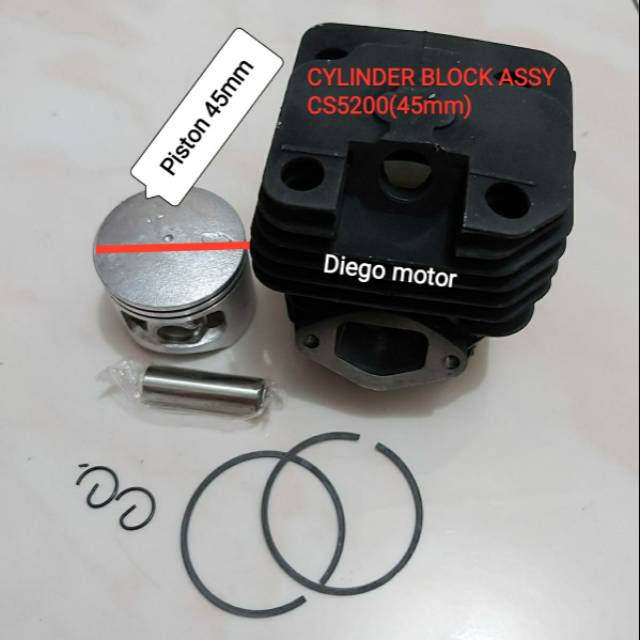 Cylinder Blok Boringan komplit mesin Chainsaw Sinso Mini tipe 5200 5500