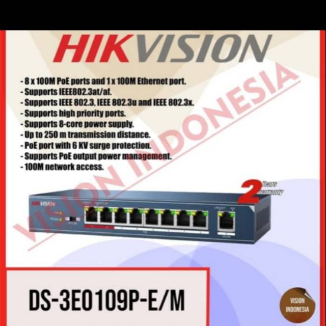 Poe switch hikvision 8 port 1 to 8 pot