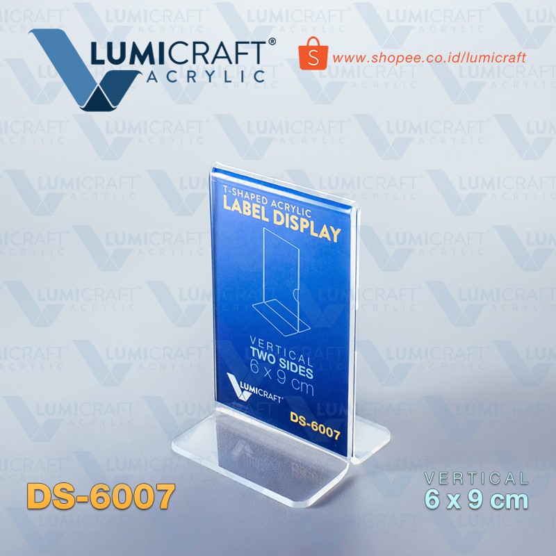 

Label Display Acrylic / Akrilik Nomor Meja Model T Vertikal ukuran 6 x 9 cm - Lumicraft DS-6007