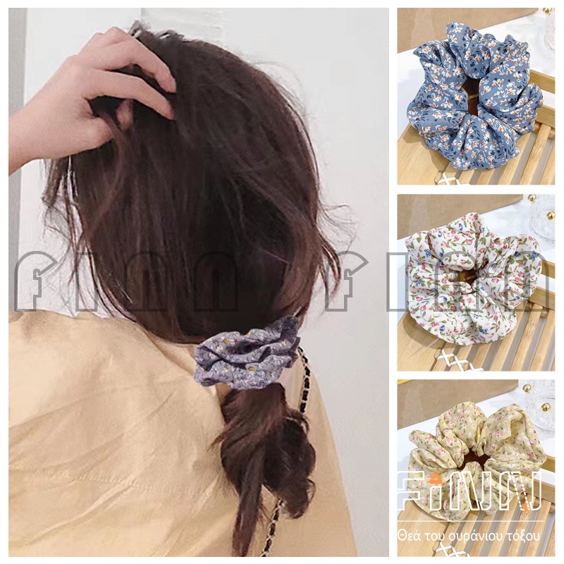 Ikat Rambut Ponytail Wanita Lucu Motif Bunga Aksesoris Rambut Fashion Import - Srunchie Bunga