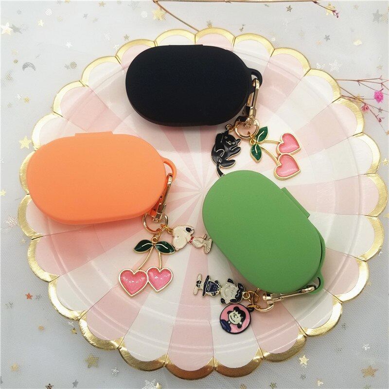 Casing Silikon Xiaomi Mi Redmi Airdots Wireless Bluetooth Warna Permen Dengan Gantungan Kunci