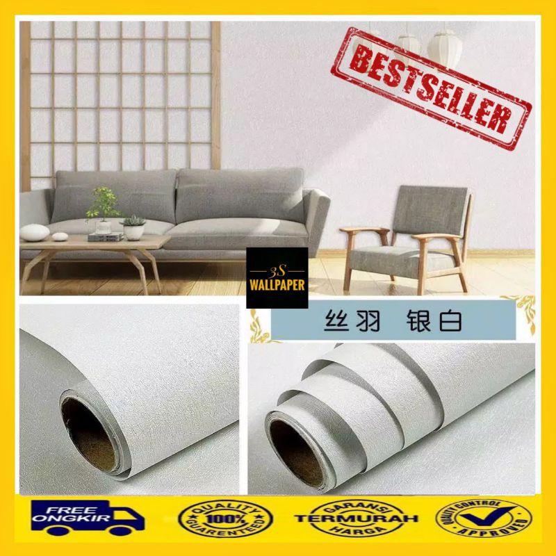 Wallpaper Dinding Embos Cream Polos Ukuran 45 Cm x 10 Meter Wallpaper Dinding Wall Sticker Cream Pla
