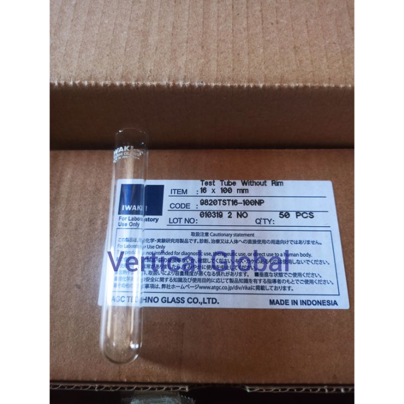 Test Tube 16 x 100 Iwaki Tabung Reaksi Kaca