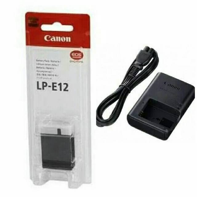 Paket Battery/Baterai Canon Lp-e12 + Charger Canon Lc-e12