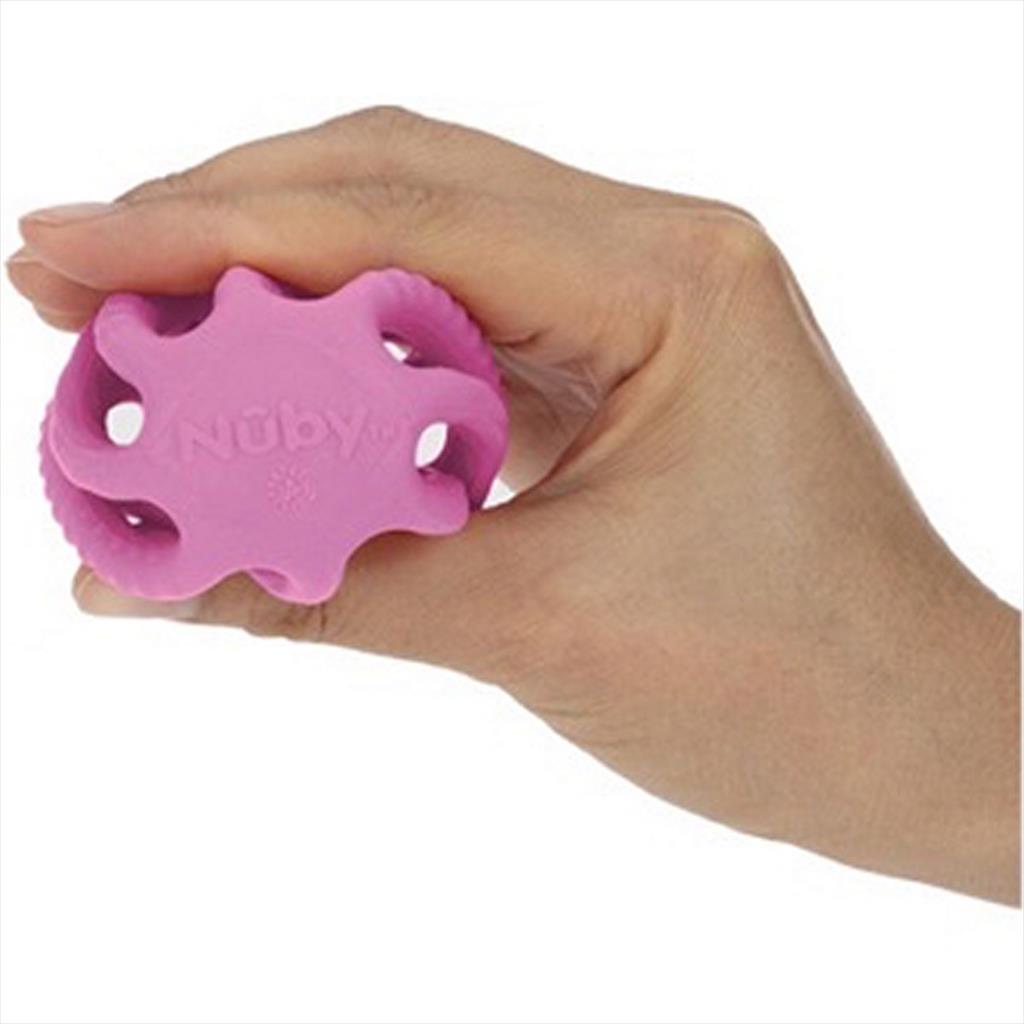 NUBY Silicone Colapsible Ball Pink Mainan Sensori Bayi
