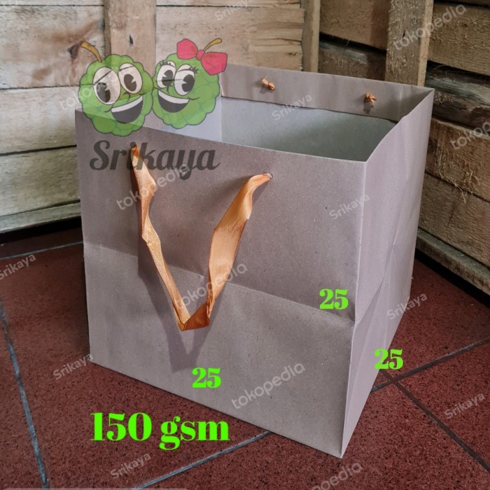 

✨ BISA COD ✨ PAPER BAG POLOS KRAFT TALI PITA 25 X 25 X 25
