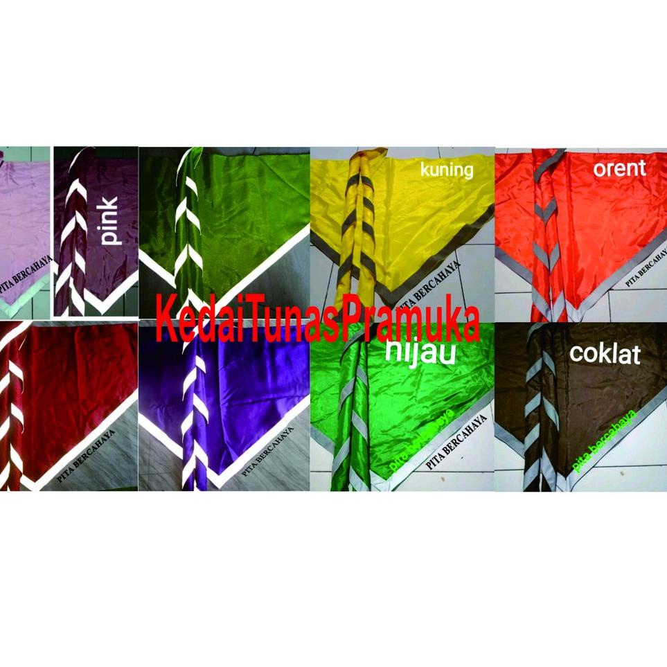 LANGSUNG ORDER 9628 Scarf Pramuka Scraf Pramuka Sleyer Slayer Pramuka Scaft 1 Warna Pita Bercahaya ㋿