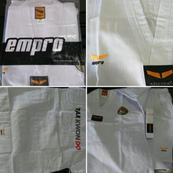 Dobok Empro Baju Seragam Taekwondo Kerah Putih